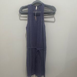 Sleeveless Blue Cotton Casual Dress